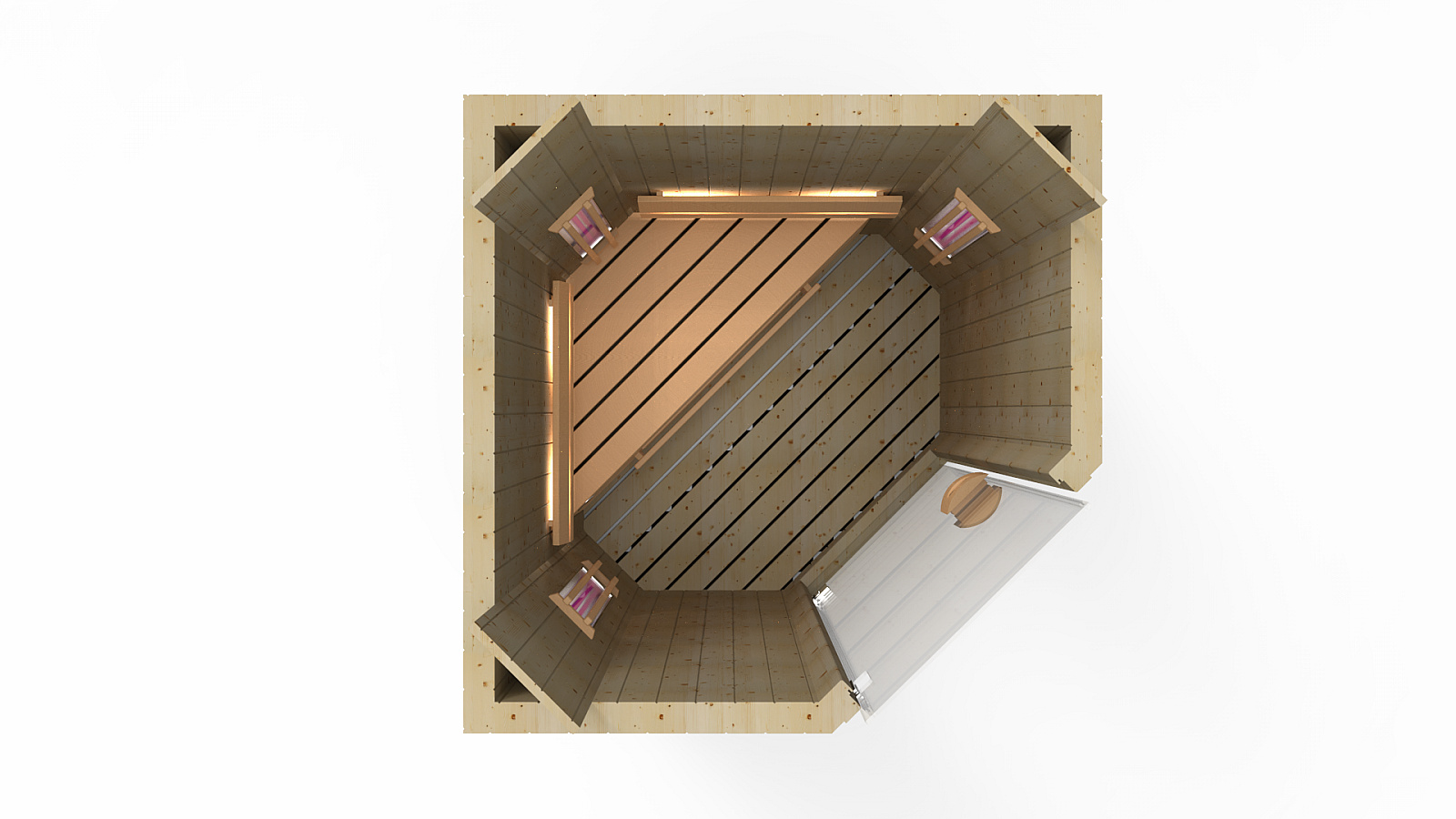 Angle 130x130 - Cabine Infrarouge Direct Heat Standard